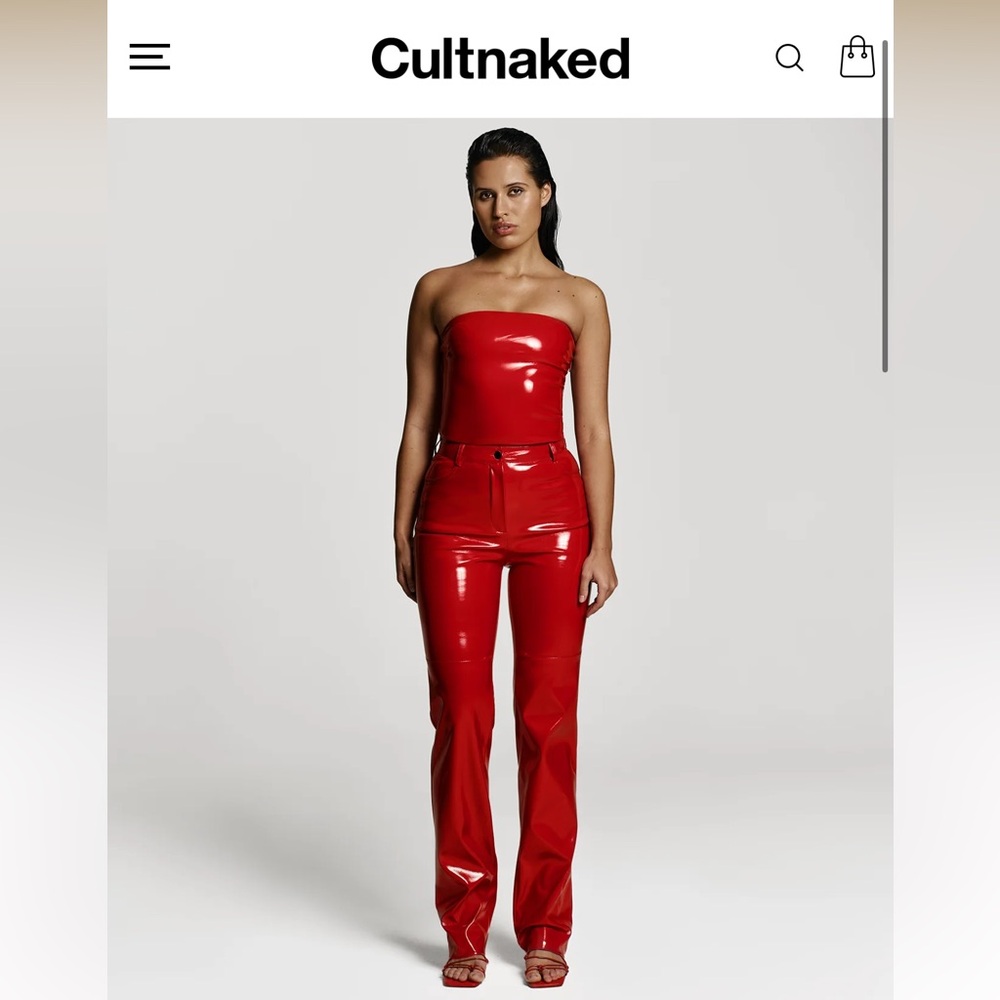 CultNaked Red Leather Pants (Medium)